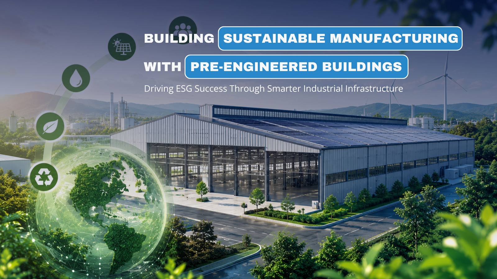 Pre-Engineered Building supporting ESG goals in manufacturing through sustainable, energy-efficient industrial infrastructure.