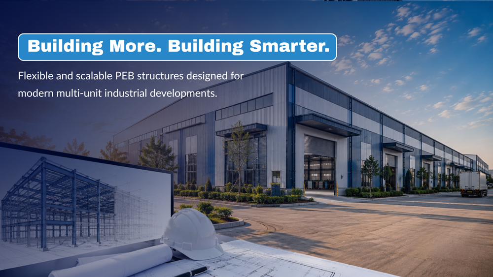 PEBs for multi-unit industrial parks with scalable industrial buildings