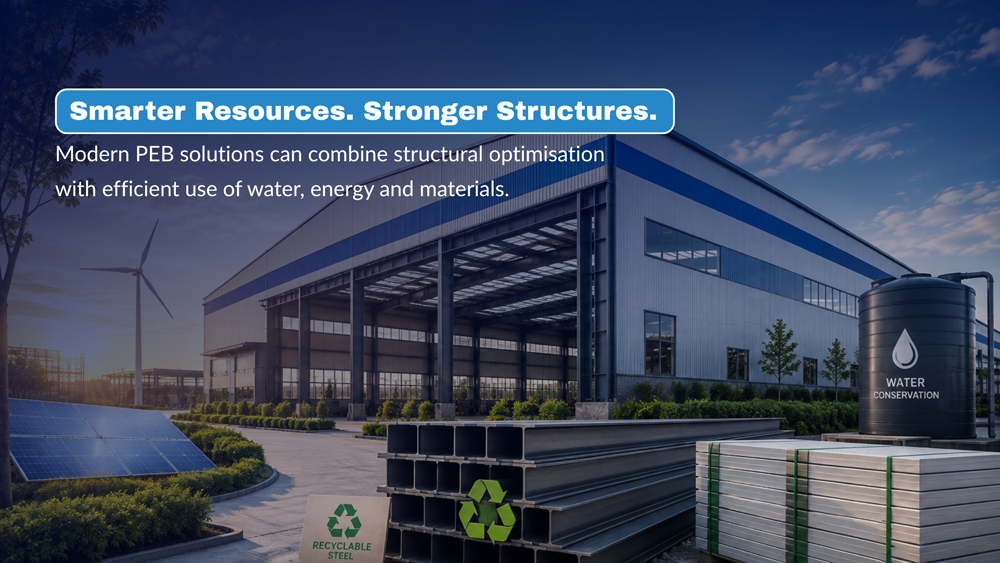 Water energy and material efficiency in modern PEB projects